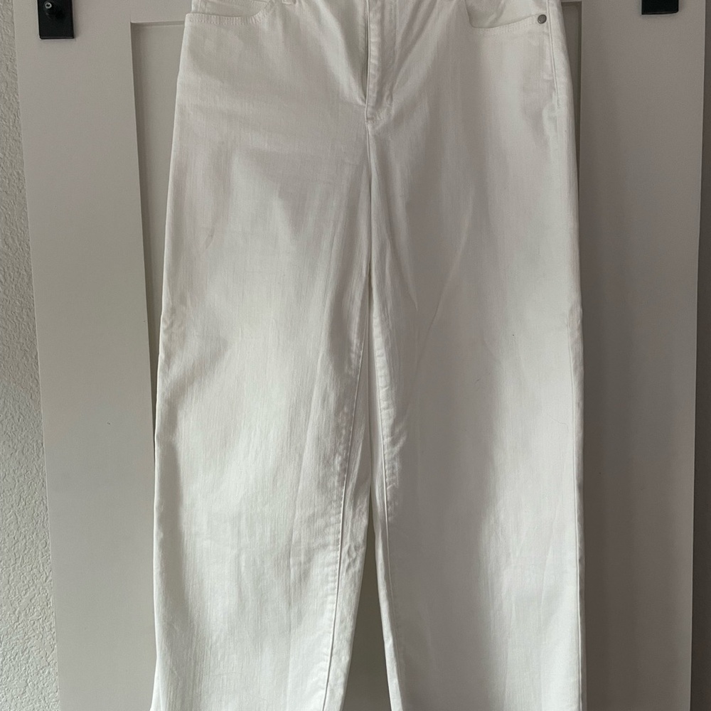 Eileen Fisher White Straight-Leg Jeans
